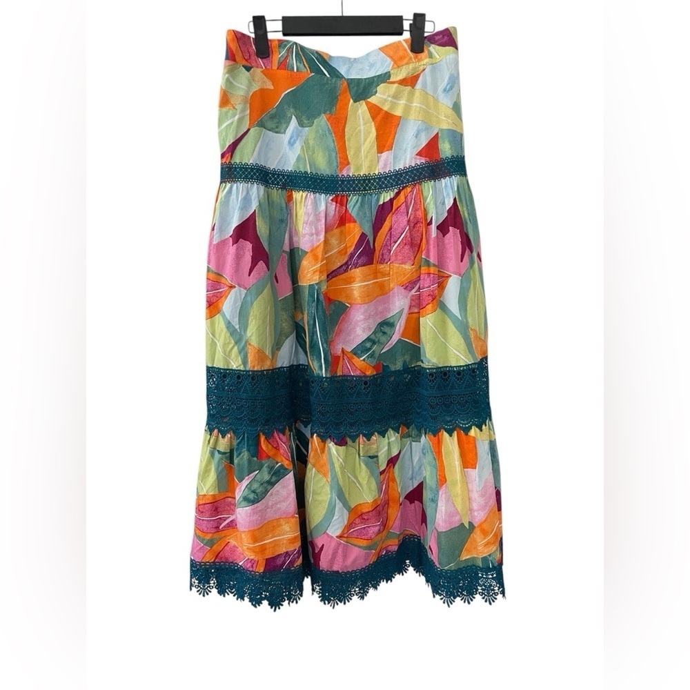 Time and Tru's Tiered Maxi Skirt. Trimmed with romantic lace, this pull-on skirt - Picture 2 of 8